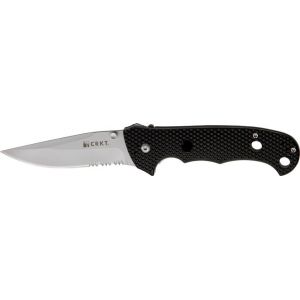 Columbia River Knife & Tool Partially Serrated Hammond Cruiser Linerlock Knife w/ Black Textured Zytel Handle